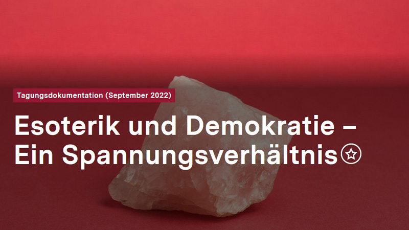 Fachtagun Esoterik und Demokratie am 5. und 6. September 2022 in Fulda